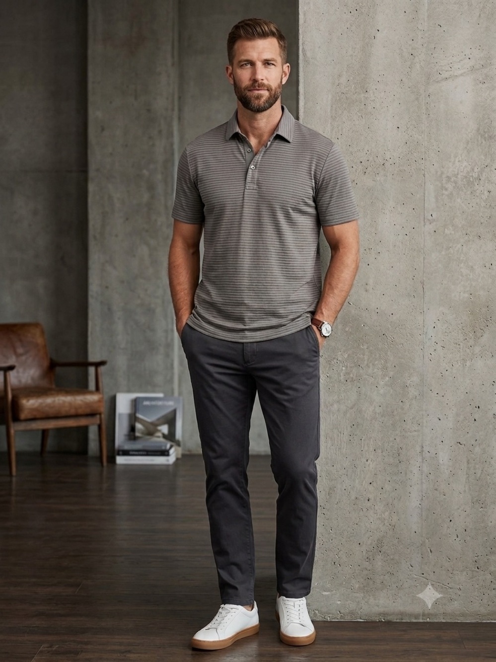 Theory Claude striped preppy athletic grey polo shirt golf jersey medium